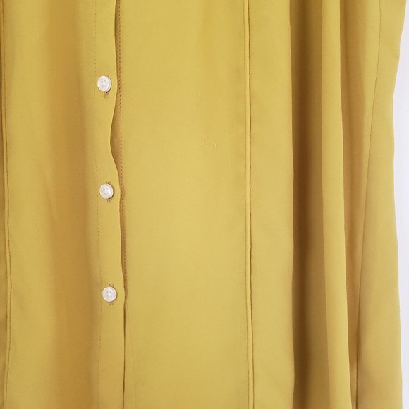 LOFT Citron Button-Front Sleeveless Blouse - Size MP - Picture 7 of 11